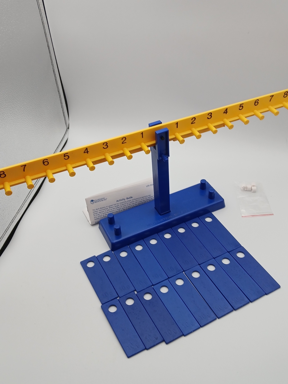 Learning Resources Math Balance With 18 10g Weights Set